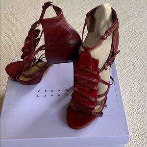 Women's Red Strappy Heels, Vera Wang